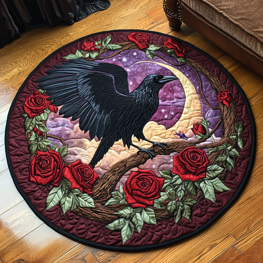 Mystic Crow Rose WP0404008CL Quilted Round Mat