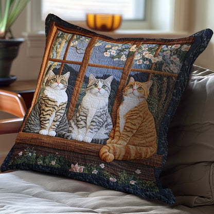 Cute Cat By The Window WJ0212050CL Quilt Pillow Case