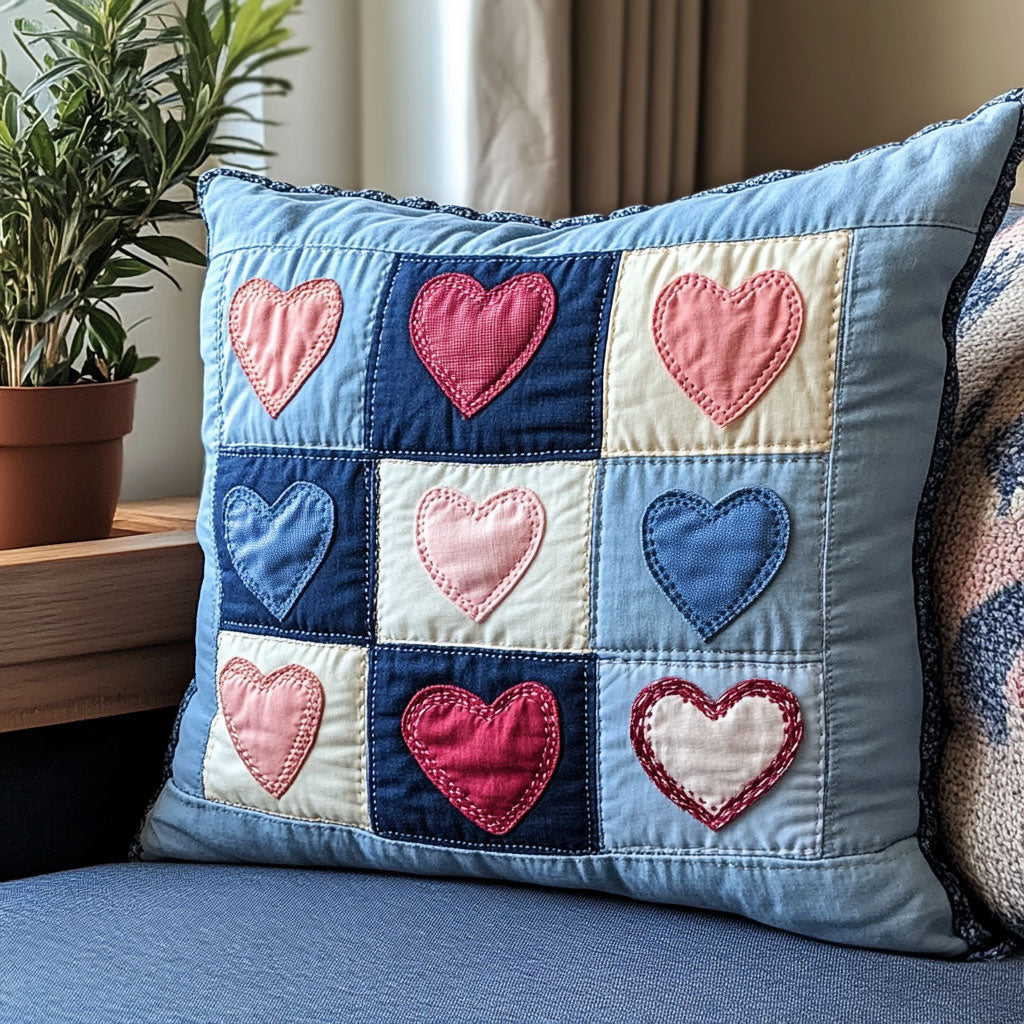 Denim Heart CW1501057CL Quilt Pillow Case