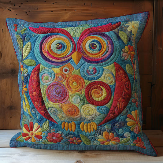 Abstract Flower Owl WY1102001CL Quilt Pillow Case