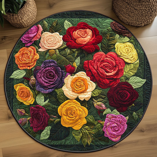 Garden Bloom Symphony WP2003081CL Quilted Round Mat