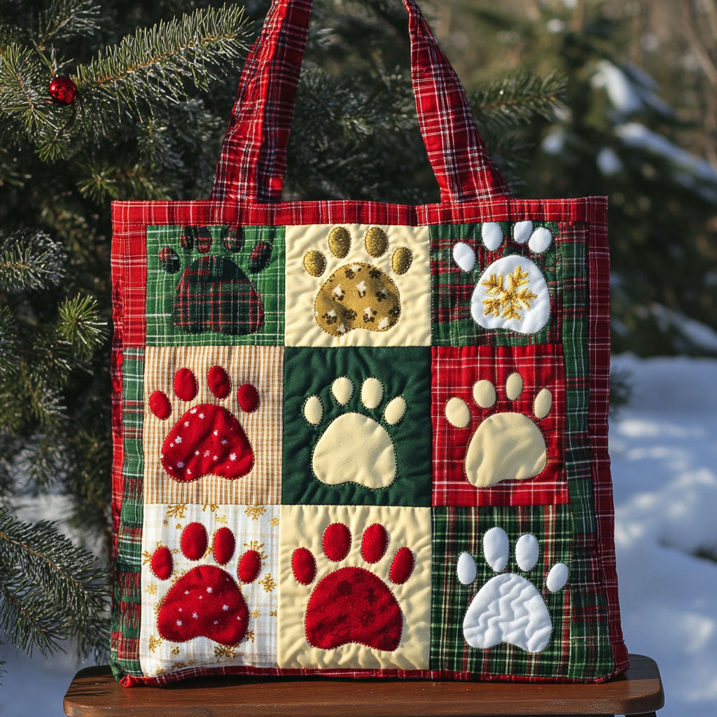 Dog Paw Under The Tree WN0511022CL Quilted Tote Bag