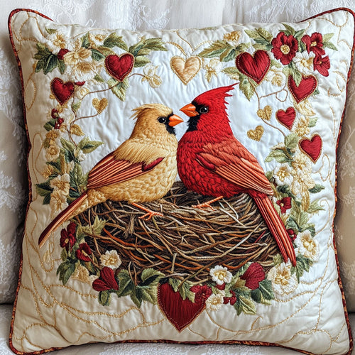 Heartfelt Cardinal WJ1102031CL Quilt Pillow Case