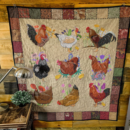 Rooster Flower YR1608002CL Quilt
