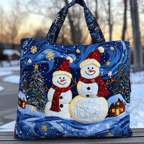 Starry Family Snowman WN0511099CL Quilted Tote Bag