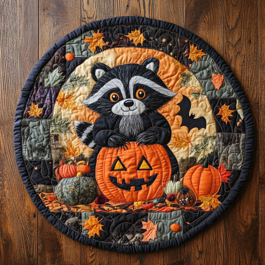 Jack O Raccoon WY2608064CL Quilted Round Mat