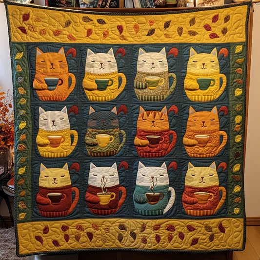 Cat Drinking Coffee DH0410024CL Quilt