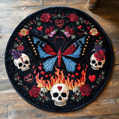 Butterfly Flame WN2504009CL Quilted Round Mat