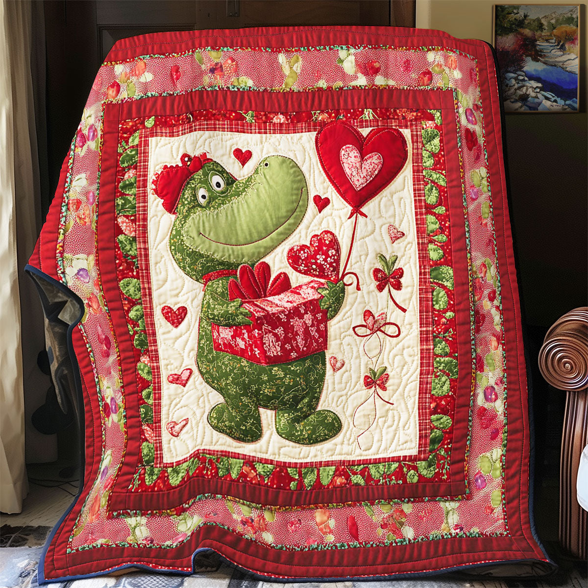 Heart Crocodile WY1701045CL Quilt