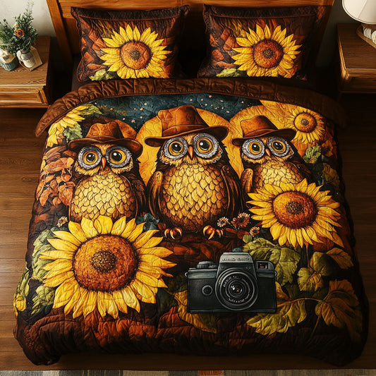 Cowboy Owl In Sunflower WY2901029CL Duvet Cover Set