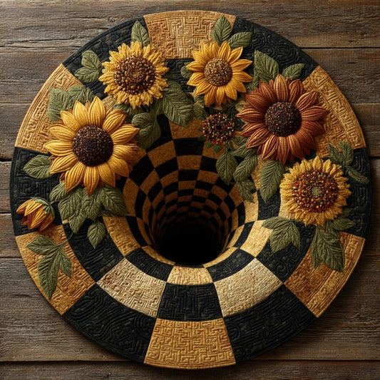 Sunflower Abyss XR2809019CL Quilted Round Mat