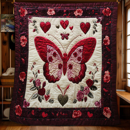 Butterfly In Valentine Garden WY1802015CL Quilt