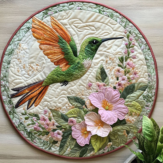 Hummingbird Bloom CW0206021CL Quilted Round Mat