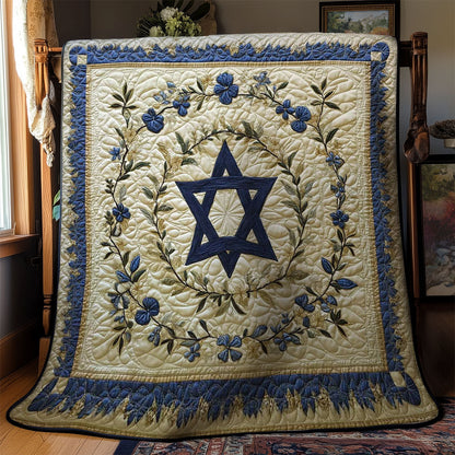 Floral Jewish Star WN2203035CL Quilt