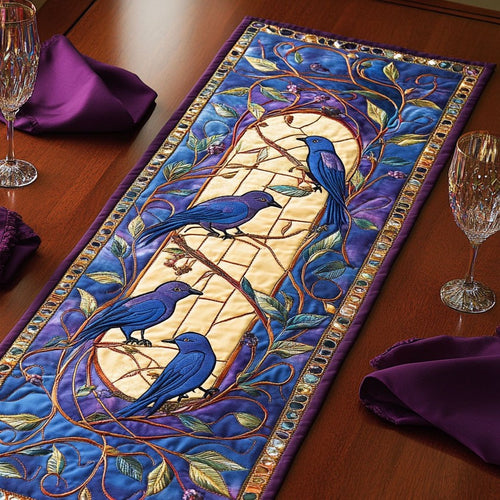 Purple Bird WY0506050CL Quilted Table Runner