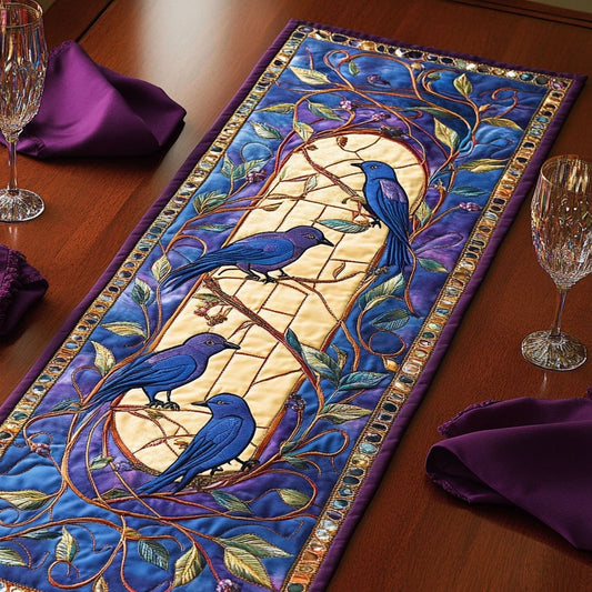Purple Bird WY0506050CL Quilted Table Runner