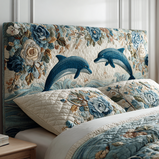 Romantic Dolphins XR1912002CL Quilted Headboard Slipcover