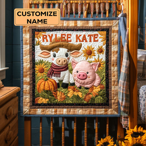 Farmhouse Morning WY2907022CL Personalized Baby Quilt