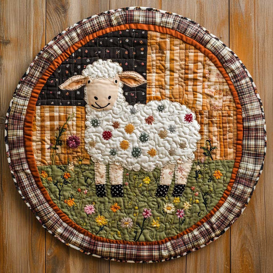 Bloom Sheep WN1905018CL Quilted Round Mat