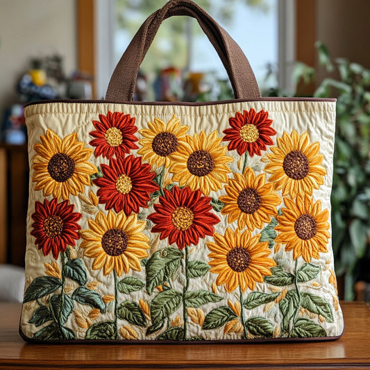 Autumn Bloom Sunflower CW2609001CL Quilted Tote Bag