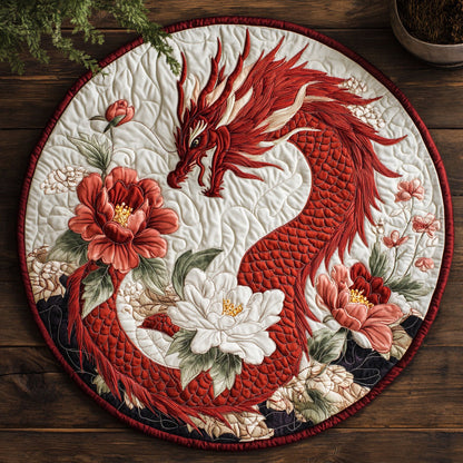 Dragon Bloom CW1405078CL Quilted Round Mat