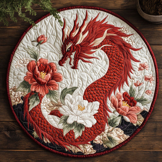 Dragon Bloom CW1405078CL Quilted Round Mat