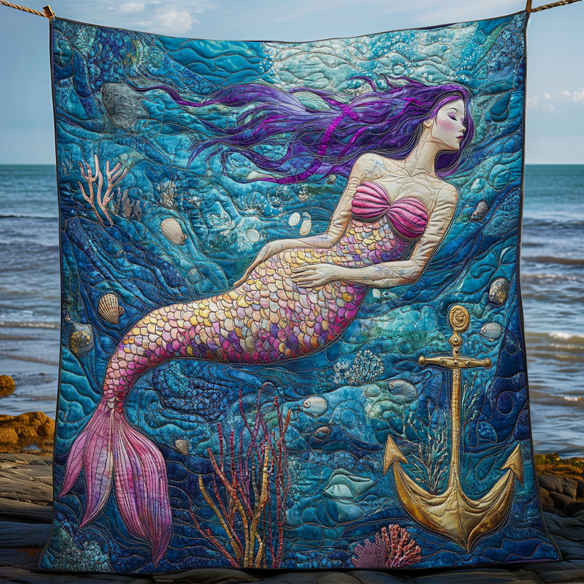 Beautiful Mermaid WY1202079CL Quilt