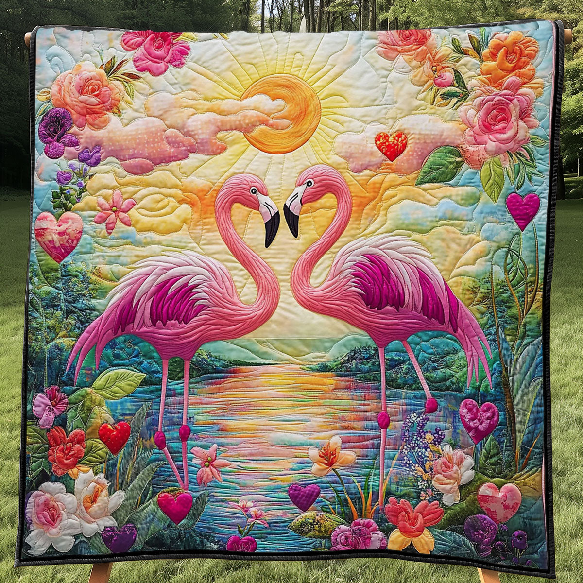 Glowing Flamingo WJ1104003CL Quilt