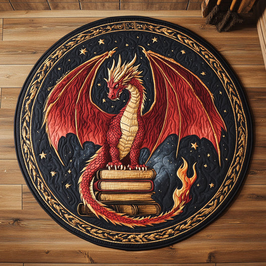 Dragon Book Flame CW2407030CL Quilted Round Mat