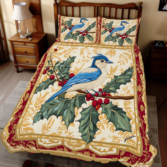 Bird In Holly Leaves WX1912076CL Duvet Cover Set