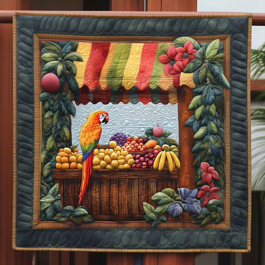 Parrot Perched Beside Fruit Stall LT2409034CL Quilt