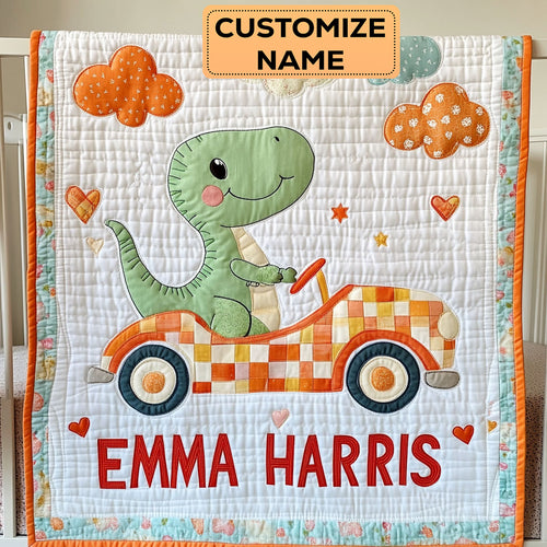 Dino Drive CW2407002CL Personalized Baby Quilt