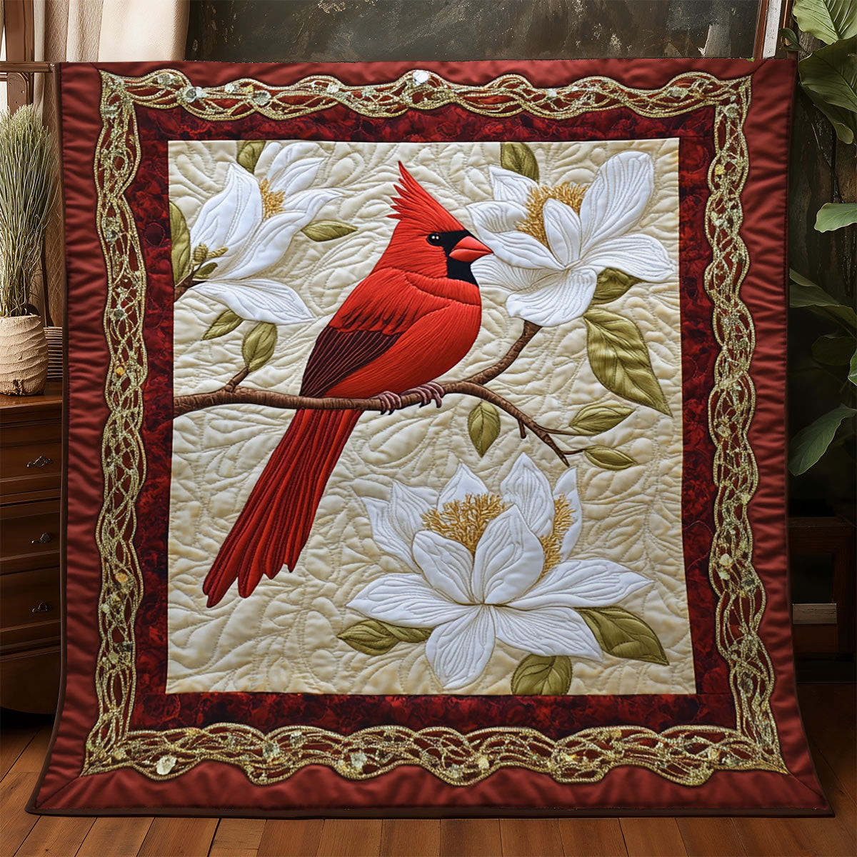 Floral Cardinal WX0805016CL Quilt