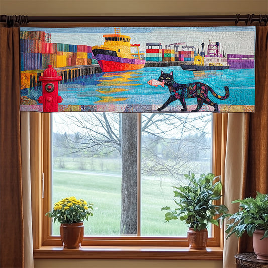 Harbor Cat's Day Out WJ2904017CL Quilted Valance