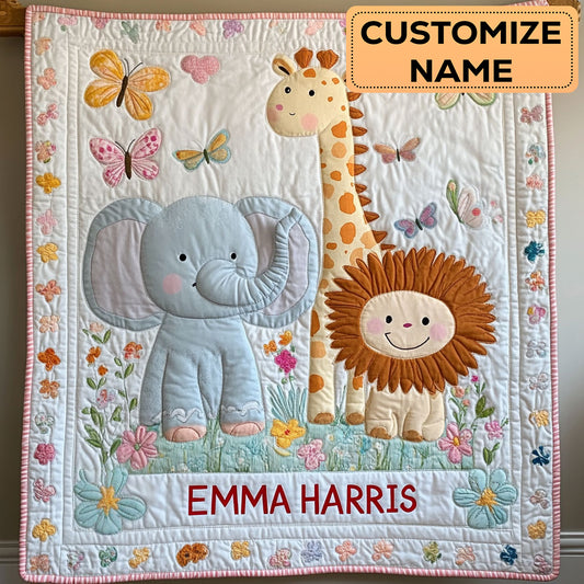 Jungle Friend CW2407010CL Personalized Baby Quilt