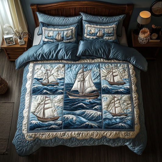 Silent Ice Sailboat WN0809107CL Duvet Cover Set