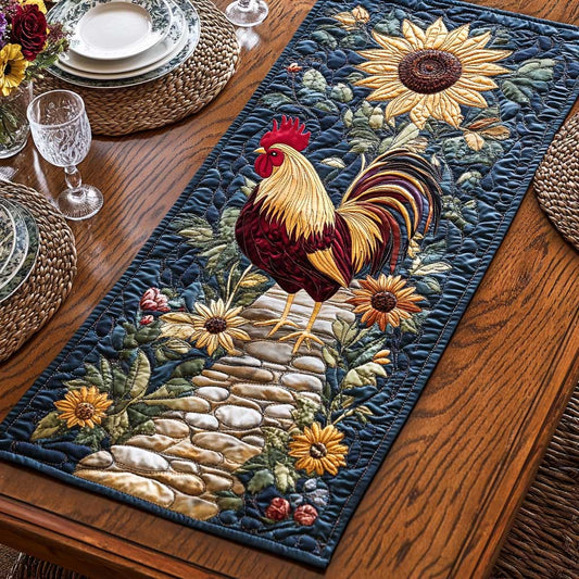 Chicken And Flowers CQ2005028CL Quilted Table Runner