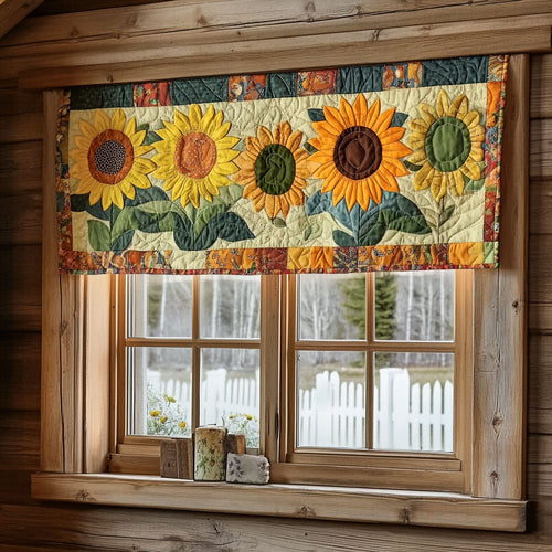 Sunflower Garden WY2203104CL Quilted Valance