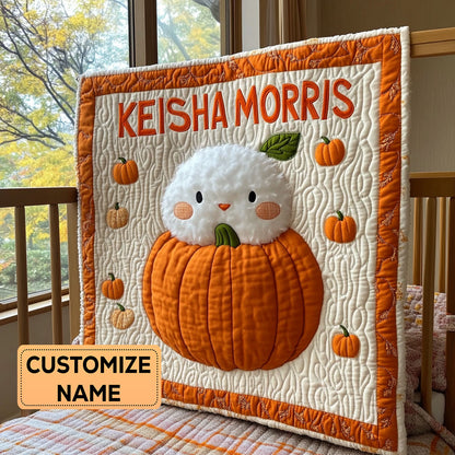 Pumpkin Chick CP0108055CL Personlized Baby Quilt