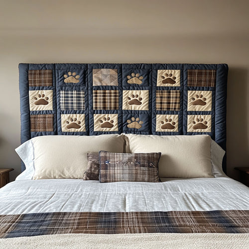 Heritage Dog Paw WN1712014CL Quilted Headboard Slipcover