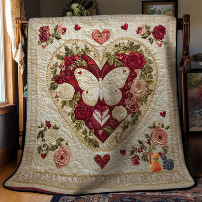 Floral Heart Butterfly WN0712032CL Quilt