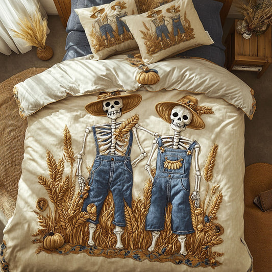 Autumn Skeleton Scarecrow WN2509001CL Duvet Cover Set