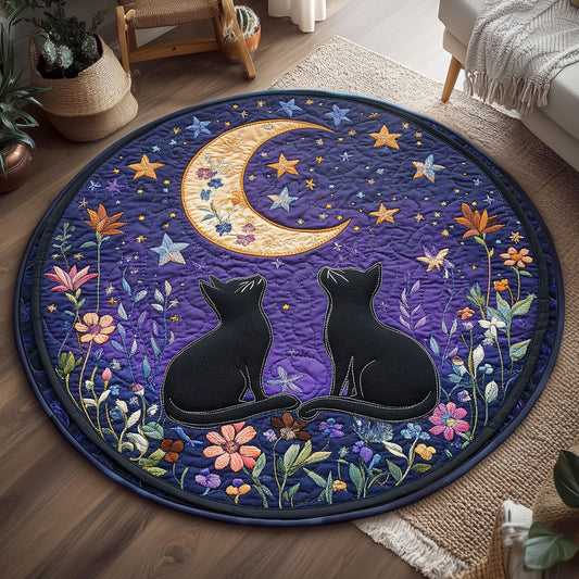Cosmic Catscape WP2304004CL Quilted Round Mat