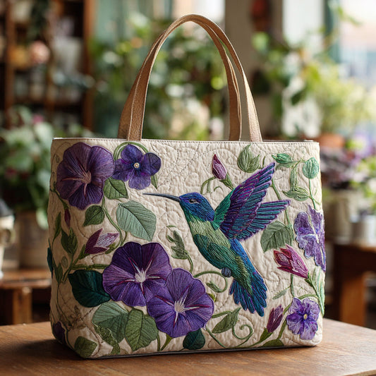Hummingbird Garden Bloom CW0210016CL Quilted Tote Bag