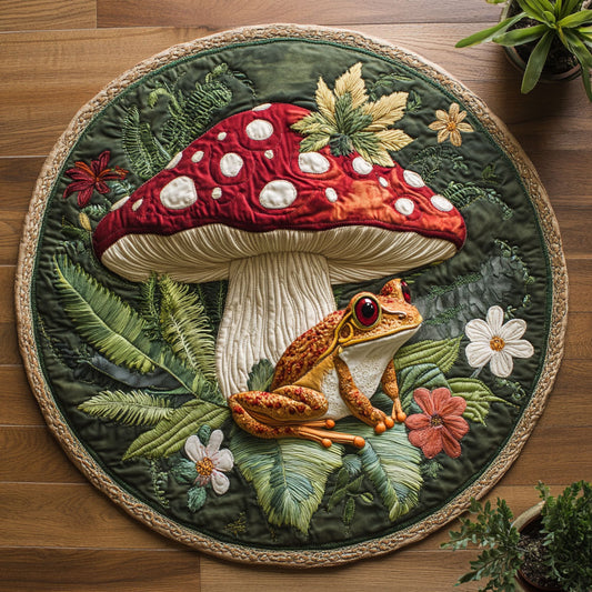 Tropical Frog CM0905007CL Quilted Round Mat