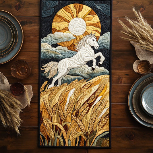 Horse In Wheat WY0506031CL Quilted Table Runner