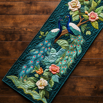 Mystic Peacock Courtship WY0907036CL Quilted Table Runner
