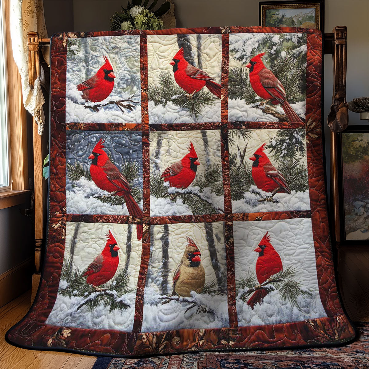 Winter Cardinals WN2002046CL Quilt