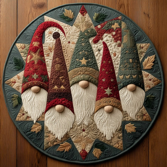 Joyful Gnome XR2809008CL Quilted Round Mat