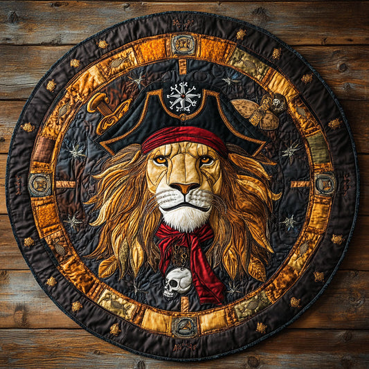 Pirate Lion WN1808059CL Quilted Round Mat